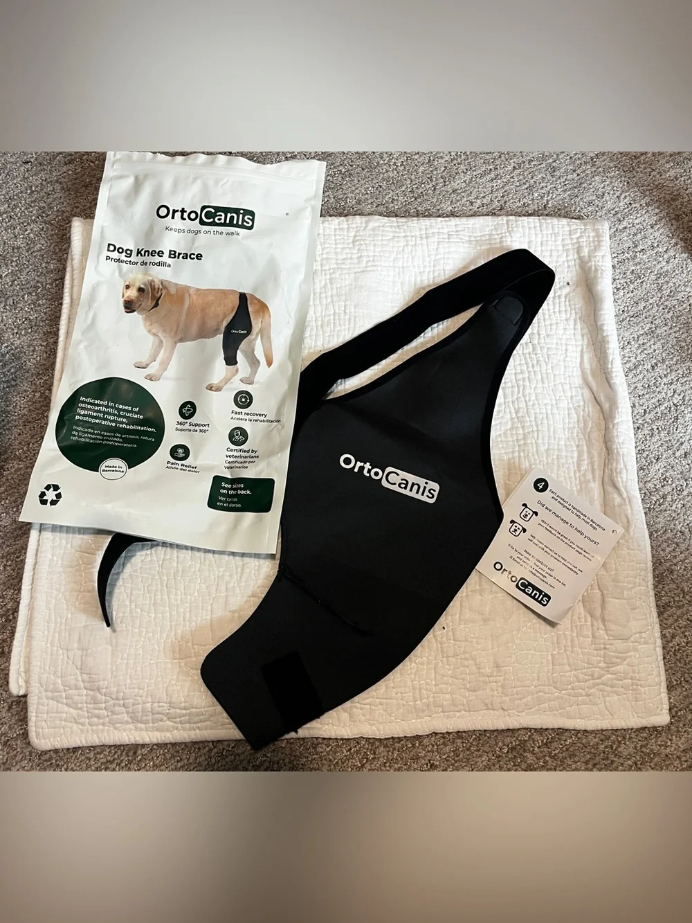 Ortocanis Dog Knee Brace for Hind Leg Support – Flexible Neoprene Knee Brace